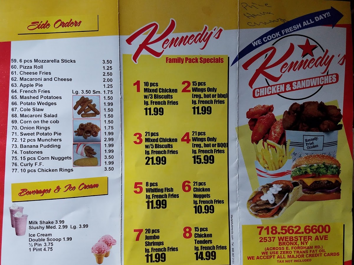 Menu - Kennedy's Chicken & Burgers photo 2